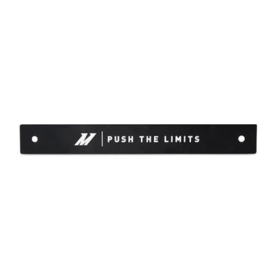 Black metal bar with mounting holes for license plate delete or plate delete upgrade