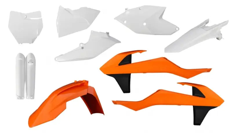 Motorcycle body panels featuring Flo Orange rear fender for KTM SX125 models