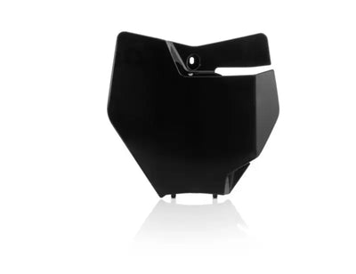 Black motorcycle front number plate on Flo Orange KTM SX125 rear fender for KTM SX125 models