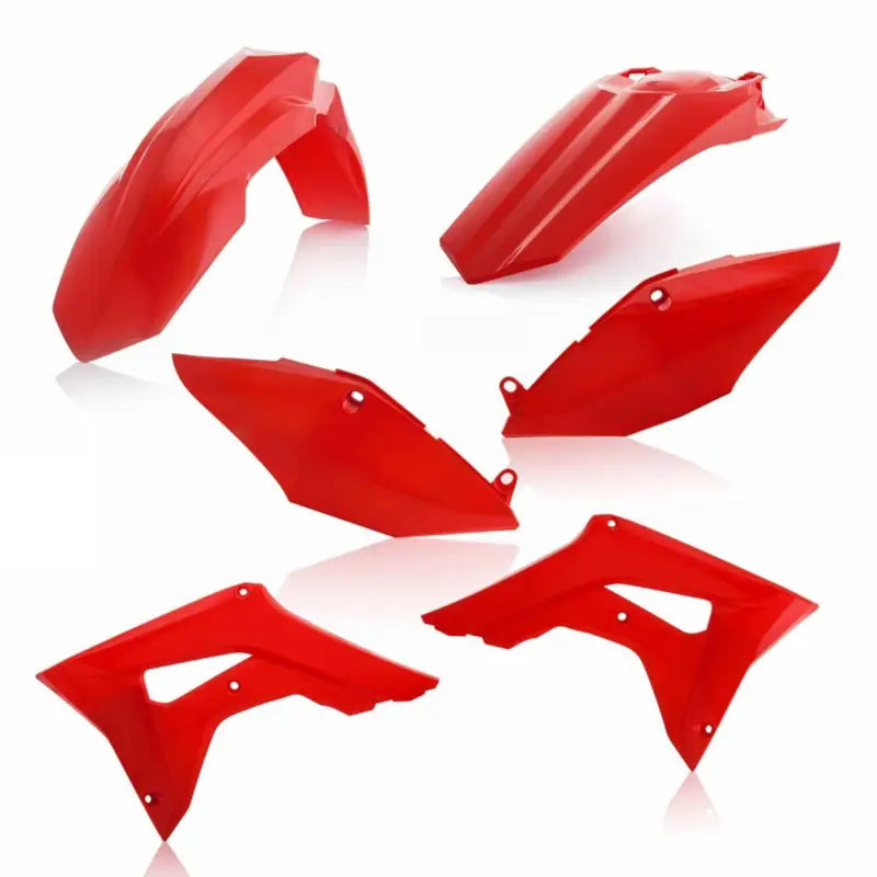 Red plastic motorcycle body panels for Honda CRF250R and CRF450R motocross bikes