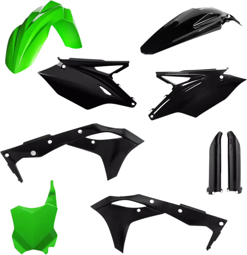 Acerbis Full Plastic Kit Kaw Black with Front Fender Plate and More - Body
