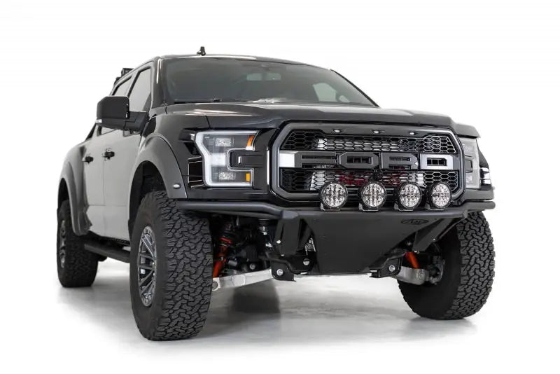 Black Ford Raptor with Addictive Desert Designs light hoop for added style