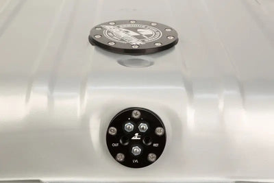 Fuel tank with two circular access plates for stealth gen fuel delivery in Chevrolet 340
