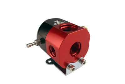 Aeromotive A1000 Carbureted Bypass Regulator with red and black finish, featuring ORB-10 inlet port and ORB-08 return port, ideal for EFI to carburetion conversions.