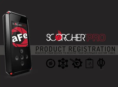 AFe SCORCHER PRO Performance Programmer for Cummins Diesel in black and red