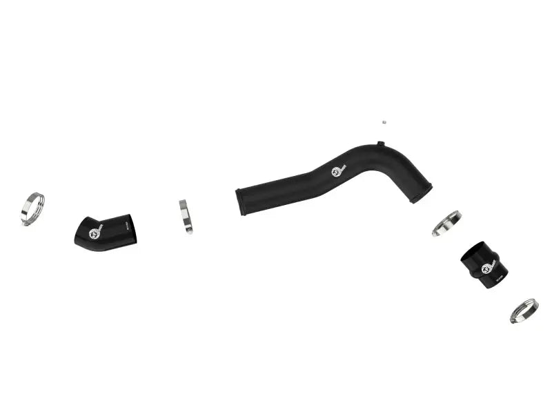 Black silicone turbo inlet hose kit on aluminum cold charge pipe for Ford Explorer ST