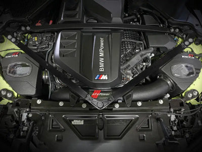 BMW M Power engine bay with aftermarket Momentum GT Cold Air Intake System installed