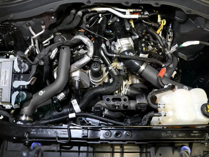 aFe Bladerunner 2-1/4 IN Aluminum Hot Charge Pipe Black 20-23 Ford Explorer/Explorer ST - Forced Induction