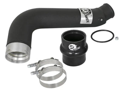 Black intercooler tube with clamps and fittings for afe bladerunner 3in Cold Side GM Diesel
