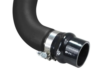 Black silicone hose with metal clamp for afe bladerunner 3in intercooler hot side tube