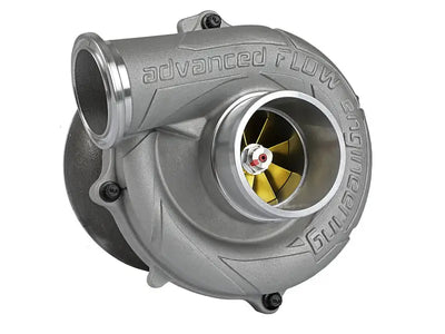 Silver turbocharger with gold impeller for aFe BladeRunner GT Series Turbocharger Ford 7.3L