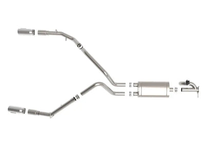 Stainless steel dual exhaust system on aFe Gemini XV 3in Cat-Back for Ram 1500
