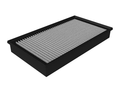 Rectangular black-framed aFe MagnumFLOW Pro 5R OE replacement filter for Audi RS3 with high dust holding capacity