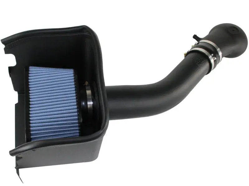 Black air intake system with blue filter for AFE MagnumFORCE P5R Dodge trucks