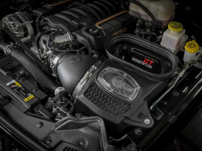 Black car engine component from aFe Momentum GT Pro Dry cold air intake system for Jeep Wrangler 392