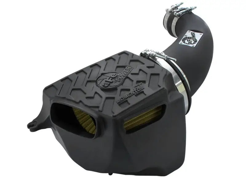 Black air intake system for Jeep Wrangler with aFe Momentum GT Pro Guard cold air intake