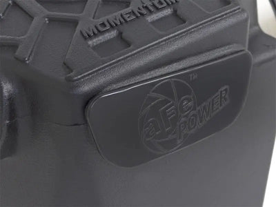 Black air intake component for aFe Momentum GT Stage Pro 5R Intake System on Jeep Wrangler
