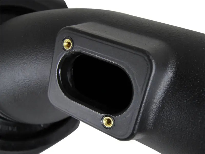 Black metal pipe with rectangular flange for aFe Momentum Pro DRY S intake on BMW 528i