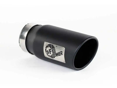 aFe aFe Power Diesel Exhaust Tip Black- 4 in In x 5 out X 12 in Long Bolt On (Right)