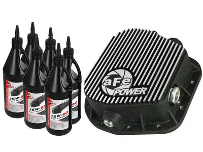 aFe Power Rear Diff Cover (Machined) 12 Bolt 9.75in 97-16 Ford F-150 w/ Gear Oil 6 QT - Truck & Automotive