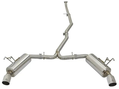 Stainless steel dual exhaust system for Honda Civic with afe power takeda polish tips