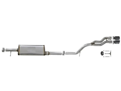 Stainless steel exhaust system from aFe Rebel Series for Jeep Wrangler 07-14 with black tips