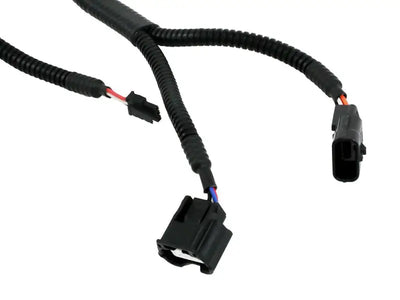 Black corrugated electrical wire harness with connectors for aFe Scorcher GT Module Subaru Outback