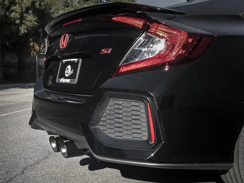 Black Honda Civic Si with aFe Takeda 3in 304 SS Cat-Back Exhaust and dual tips