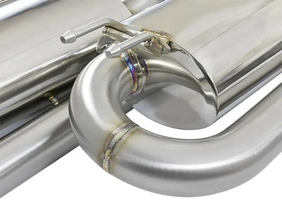 Shiny metal afe takeda cat-back exhaust system for Honda Civic Si 17+ with black tips