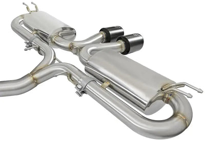 Stainless steel aFe Takeda cat-back exhaust system for Honda Civic Si 17+ with dual black tips