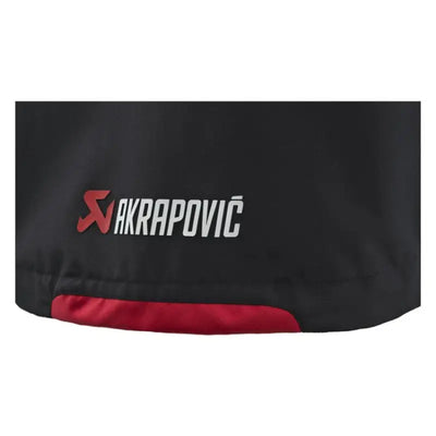 Black and red Akrapovic Womens Corpo Rain Jacket for women, small size, stylish rain gear