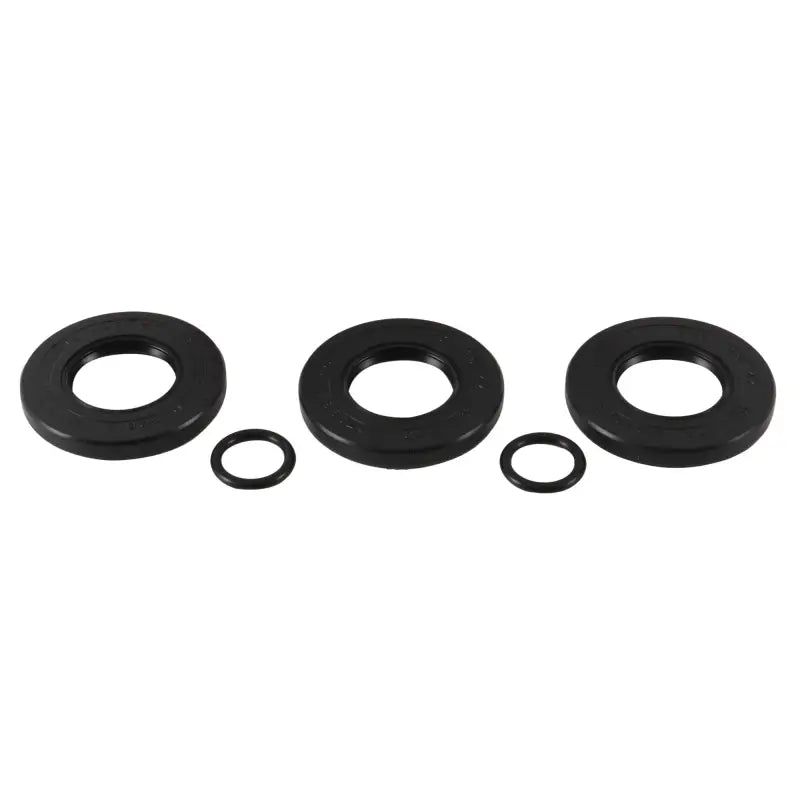 Black metal washers and o-rings.