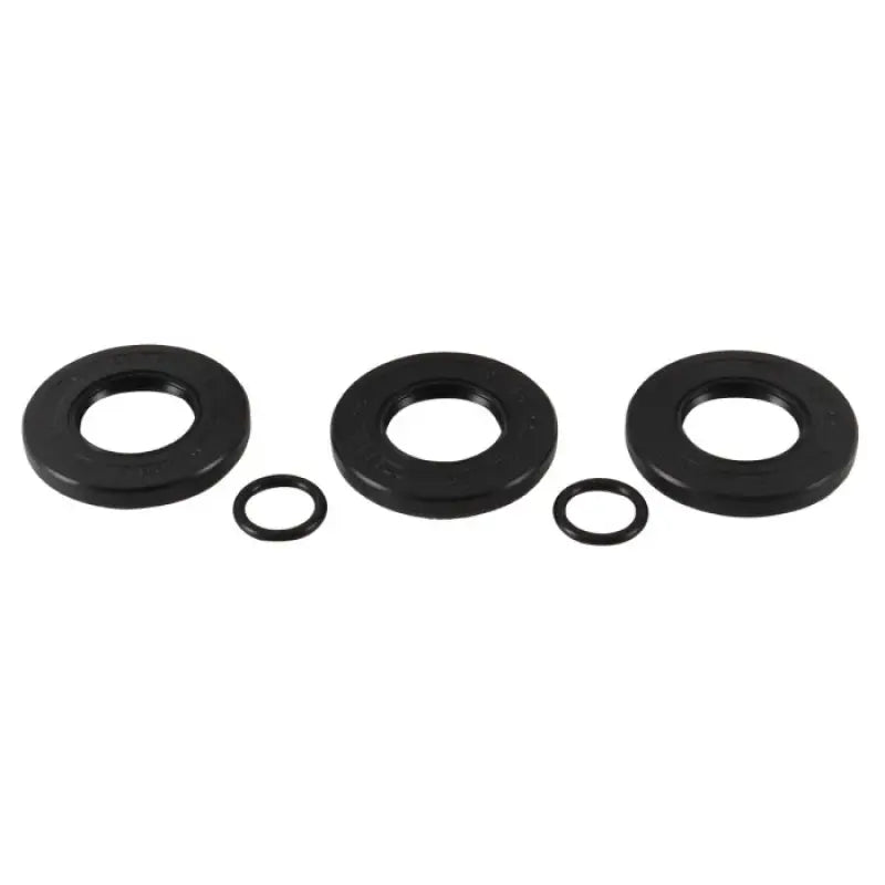 Black metal washers and o-rings.