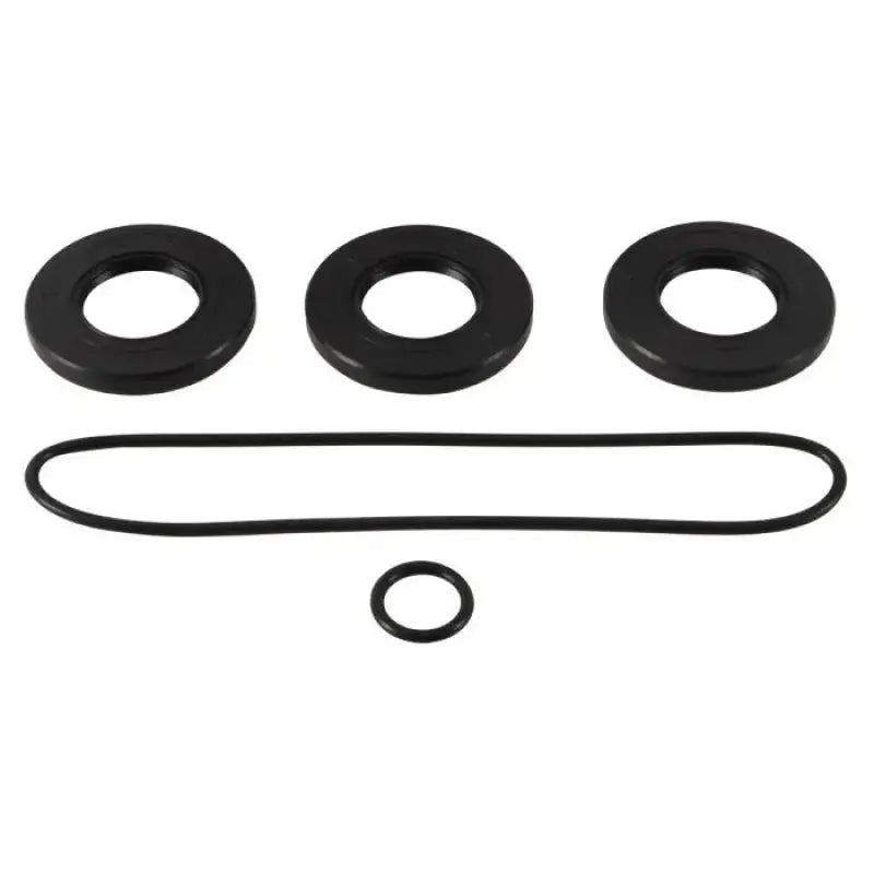 Black rubber gaskets and washers.