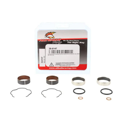 All Balls 38-6147 Fork Bushing Kit packaging and components, RV, Automotive, Powersports, off-road, marine, exterior, truck accessories, interior, truck bed, rv parts, Powersports, AVADA - Best Sellers, Must Haves
