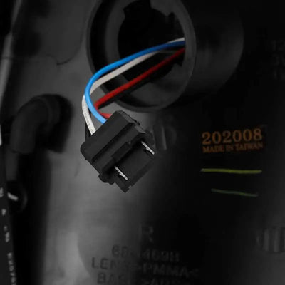 AlphaRex 09-18 Dodge Ram 1500 PRO-Series LED Tail Lights Jet Black wiring component detail showing connector and labeling.