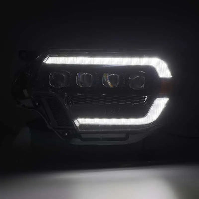 AlphaRex 12-15 Toyota NOVA LED Proj Headlights Plank Style Alpha Blk w/Activ Light/Seq Signal/DRL - Truck & Automotive