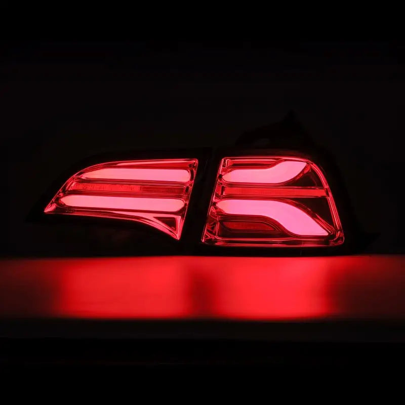 AlphaRex 17-22 Tesla Model 3 PRO-Series LED Tail Lights Red Smoke w/Seq Sig - Truck & Automotive