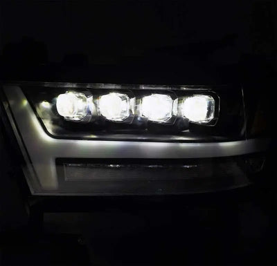 AlphaRex 19-20 Ram 1500HD NOVA LED Proj Headlights Plank Style Gloss Blk w/Activ Lght/Seq Signal/DRL - Truck &