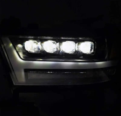 AlphaRex 19-20 Ram 1500HD NOVA LED Proj Headlights Plank Style Gloss Blk w/Activ Lght/Seq Signal/DRL - Truck &