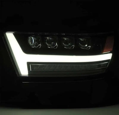AlphaRex 19-20 Ram 1500HD NOVA LED Proj Headlights Plank Style Gloss Blk w/Activ Lght/Seq Signal/DRL - Truck &
