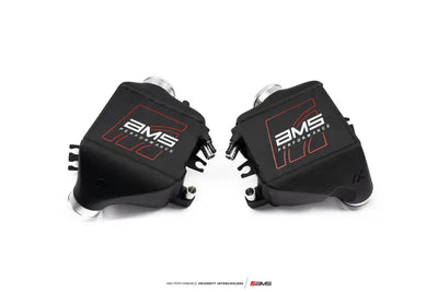 Black AMS Performance VR30 intercoolers for Nissan Z VR30 performance upgrade