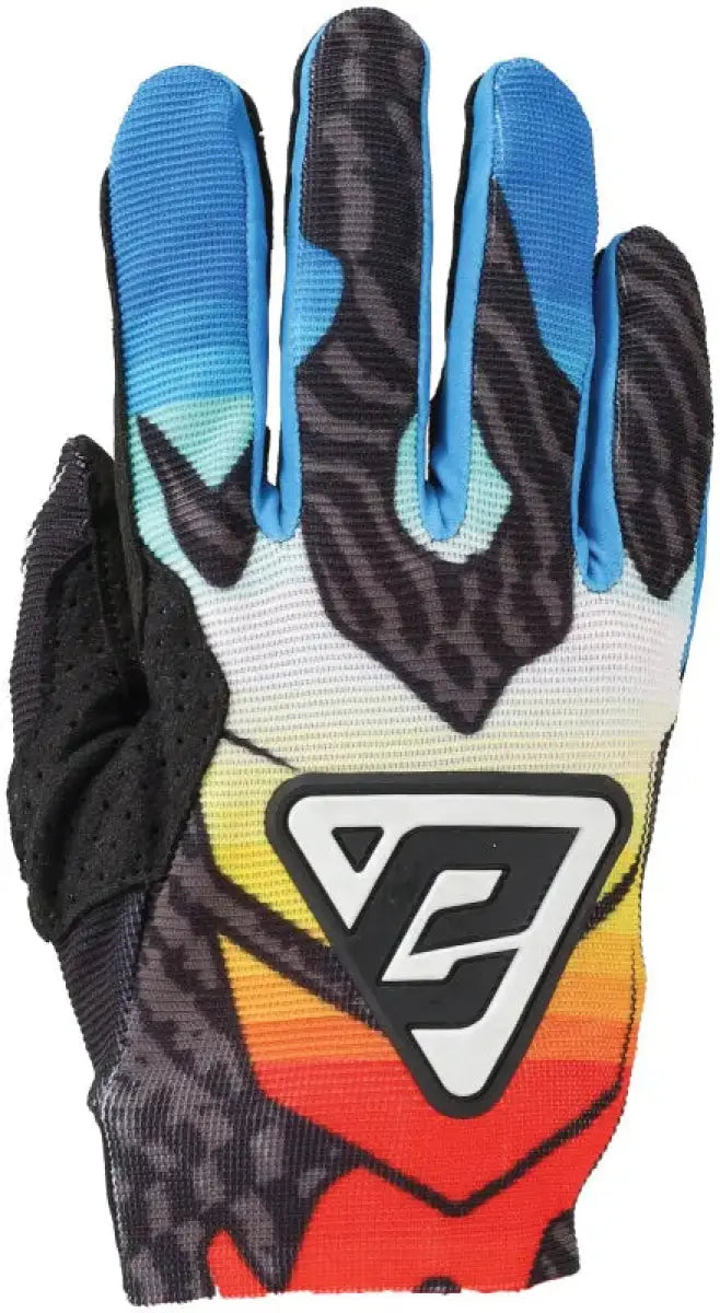 Colorful motocross glove from Answer 25 Aerlite Drip Gloves Black White Rainbow collection