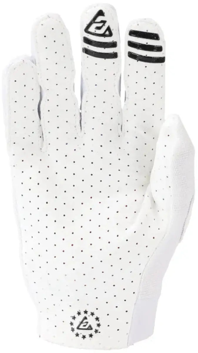White perforated golf glove from Answer 25 Aerlite Gloves White/Black in medium size