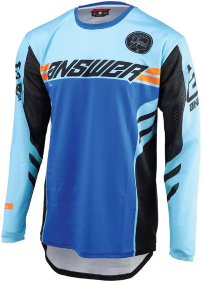 Blue and light blue long-sleeved Arkon Nitrus jersey for youth motocross riding