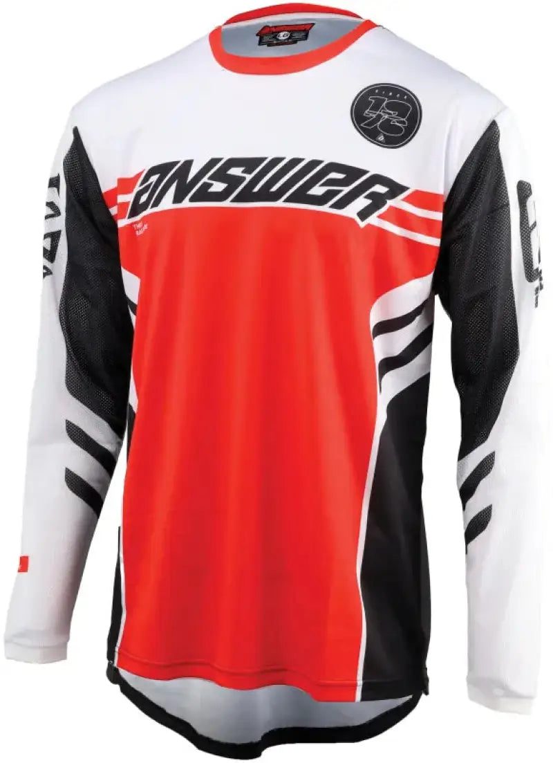 Red white black long-sleeved Arkon Nitrus jersey for motocross riding
