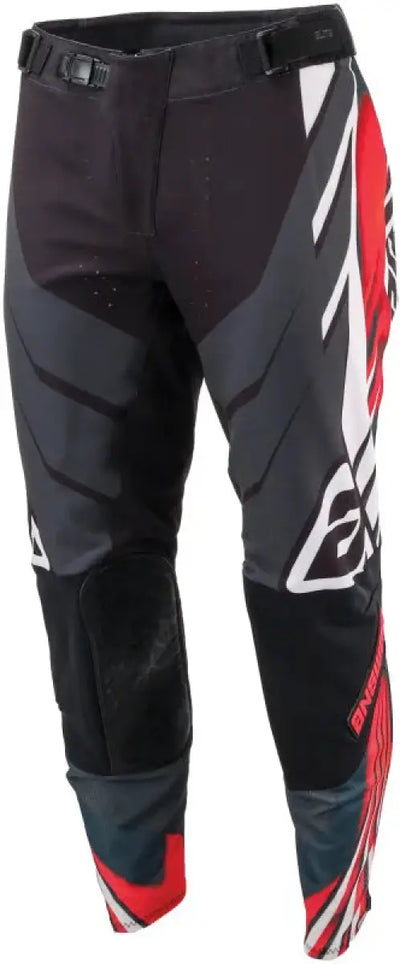 Black, grey, and red Elite Xotic Pants with reinforced knees and adjustable waist