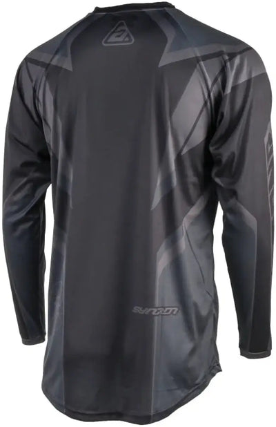 Youth Long-Sleeved Black and Gray Syncron Envenom Jersey for sports or casual wear