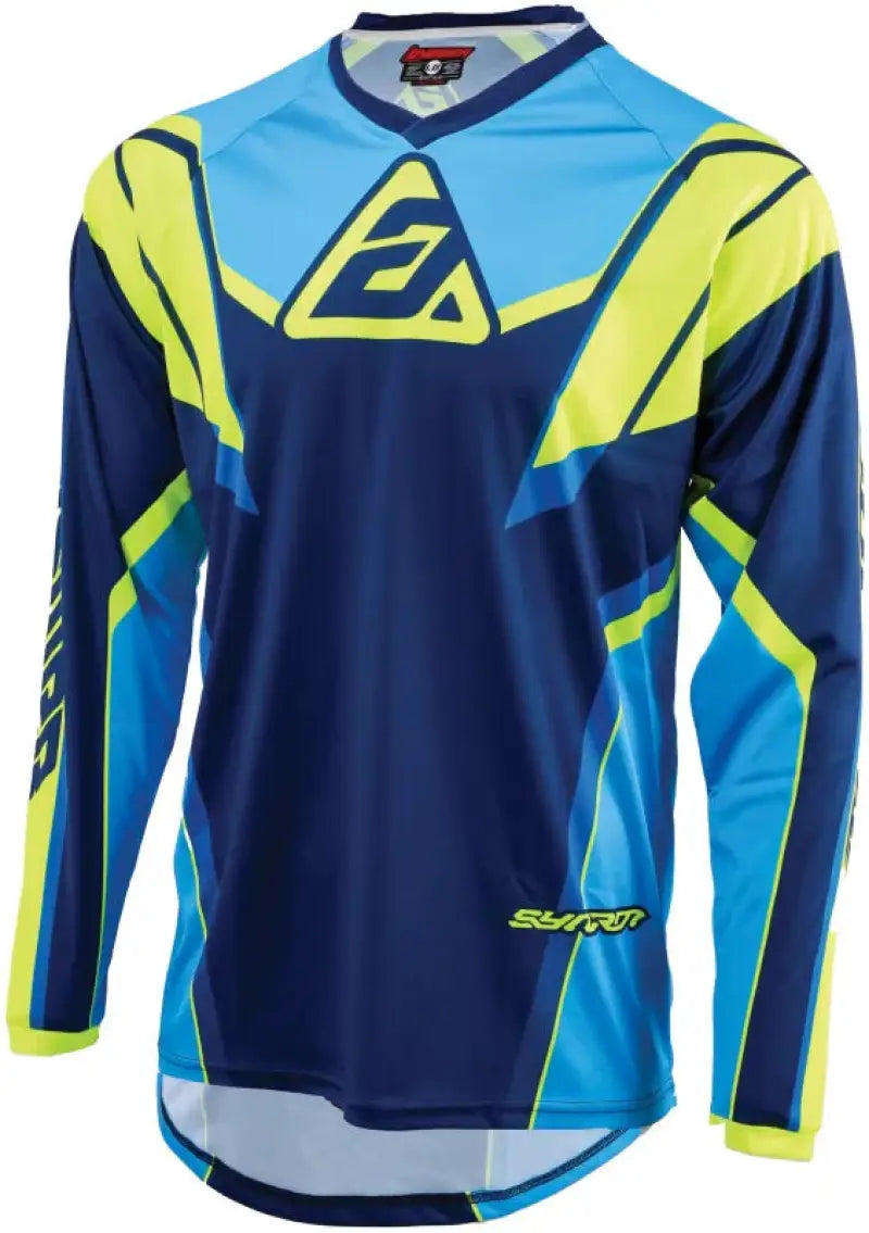 Blue and yellow long-sleeved Syncron Envenom Jersey for ultimate performance