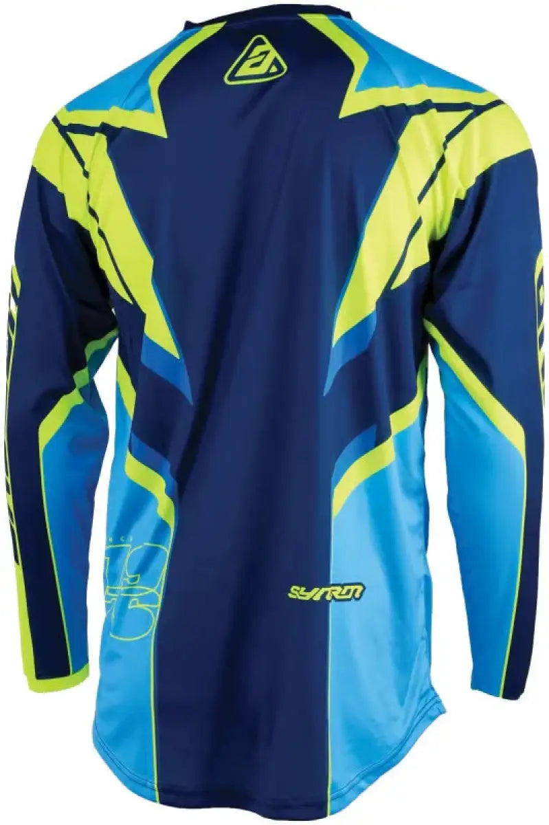 Blue and yellow long-sleeved Syncron Envenom jersey for youth XL in Answer 25 Syncron Envenom collection